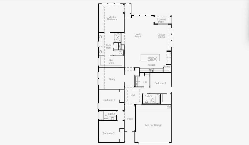 2D floor plan layout for the Somerset by Coventry Homes in Parkside on the River 50', Georgetown, TX (Image 3).
