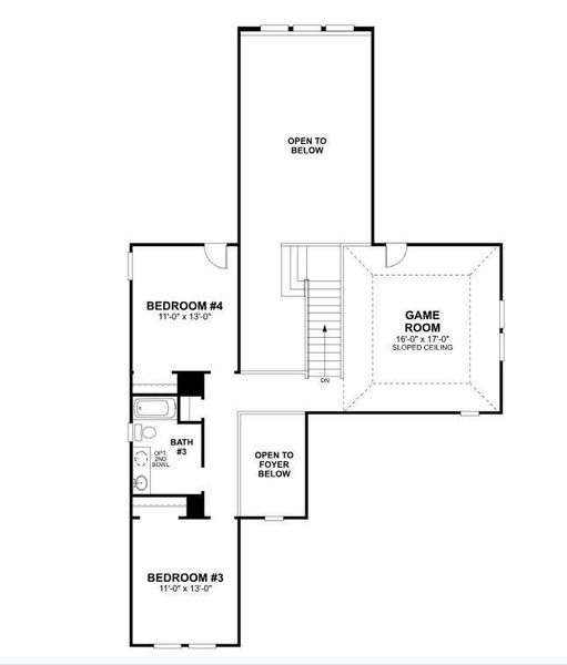 2D floor plan layout of this home in Lily Creek at Sutton Fields, Aubrey, TX (Image 3).