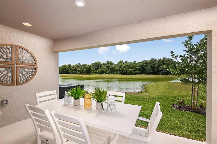 Exterior details and patio area of a home in Crosswind Point, Parrish (Image 3).