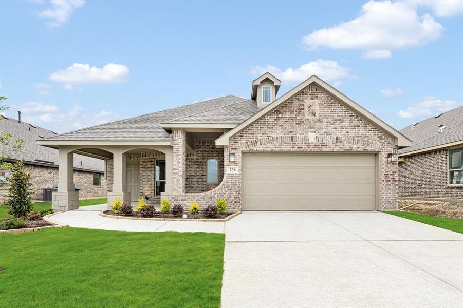 Front exterior of a new home in Sunset Ridge, Alvarado, TX, highlighting curb appeal (Image 22). Front exterior of a new home in Sunset Ridge, Alvarado, TX, highlighting curb appeal (Image 22).