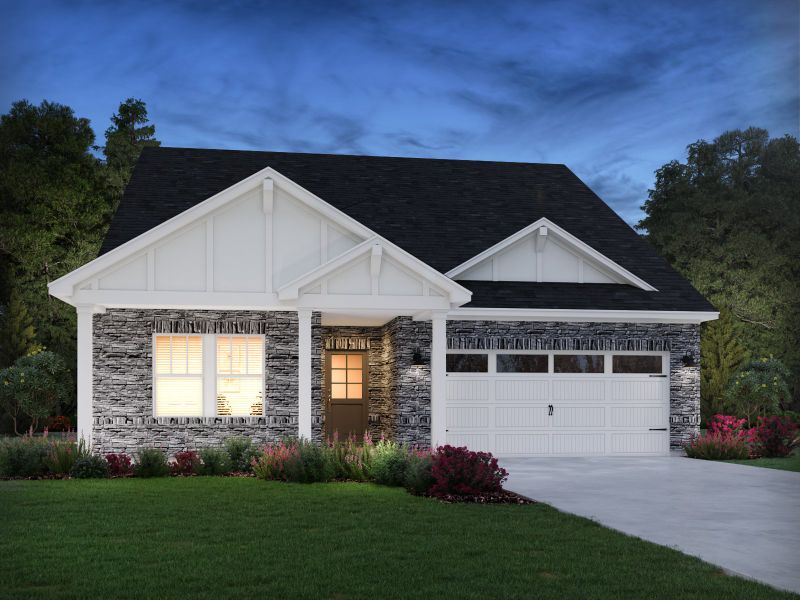Representative exterior photo of a completed home built from the Carolina by Meritage Homes in Brighton Springs, York, SC (Image 9). Representative exterior photo of a completed home built from the Carolina by Meritage Homes in Brighton Springs, York, SC (Image 9).