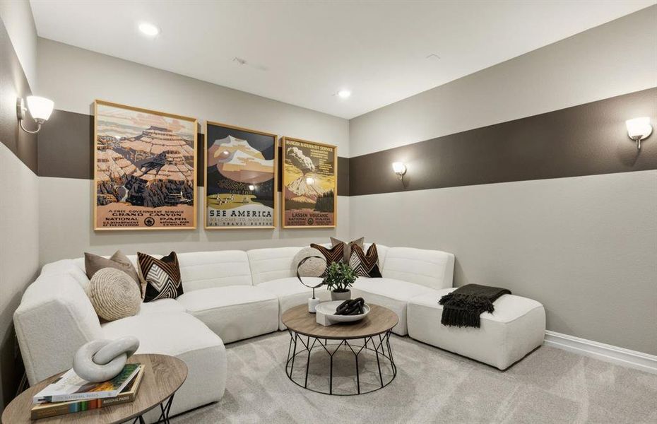 *Model Representation - Optional media room on second level