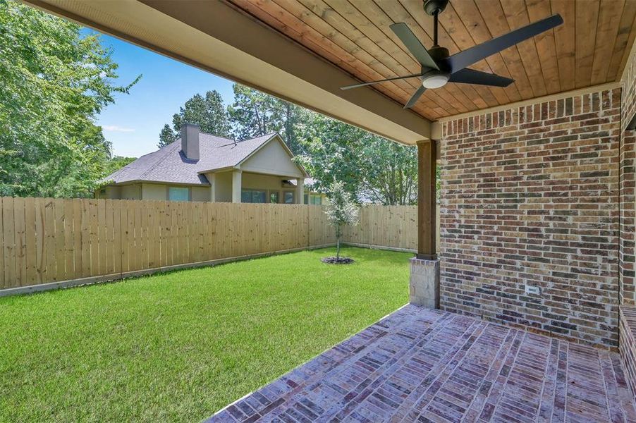 Covered Patio with Brick Paver