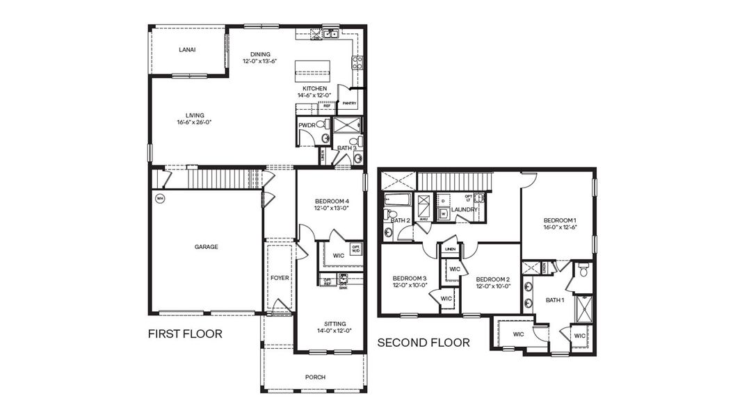 2D floor plan layout of this home in Hawthorne Ranch, Lakeland, FL (Image 3).