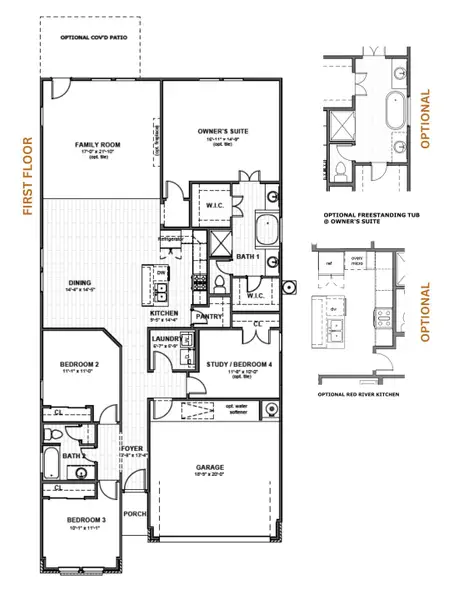 2D floor plan layout of this home in Morningstar, Georgetown, TX (Image 3).