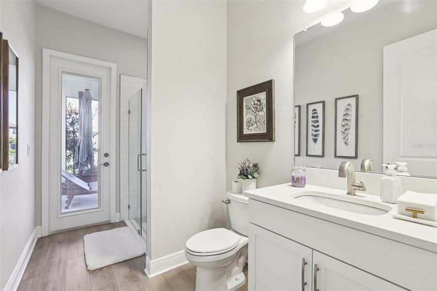 Furnished interior view inside a new home in , San Antonio (Image 64).