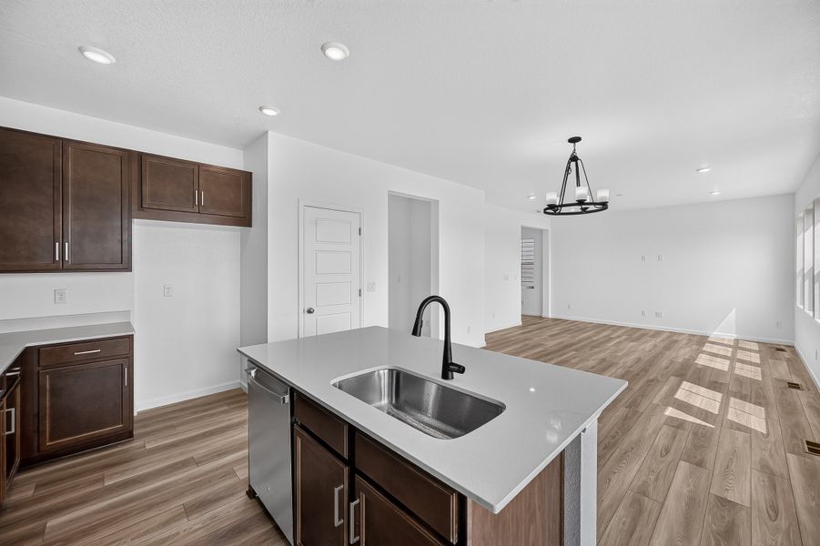 Furnished interior view inside a new home in The Aurora Highlands, Aurora (Image 4).