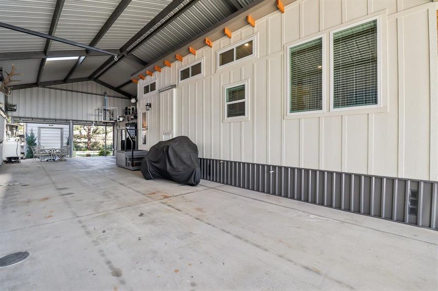 Metal Canopy is 30'w X 85'L and 19.5' High Metal Canopy is 30'w X 85'L and 19.5' High