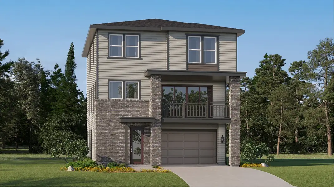 Front exterior of a new home in Vermilion Creek, Centennial, CO, highlighting curb appeal (Image 1). Front exterior of a new home in Vermilion Creek, Centennial, CO, highlighting curb appeal (Image 1).
