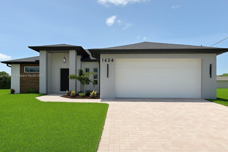 Front exterior of a new home in , Cape Coral, FL, highlighting curb appeal (Image 2).