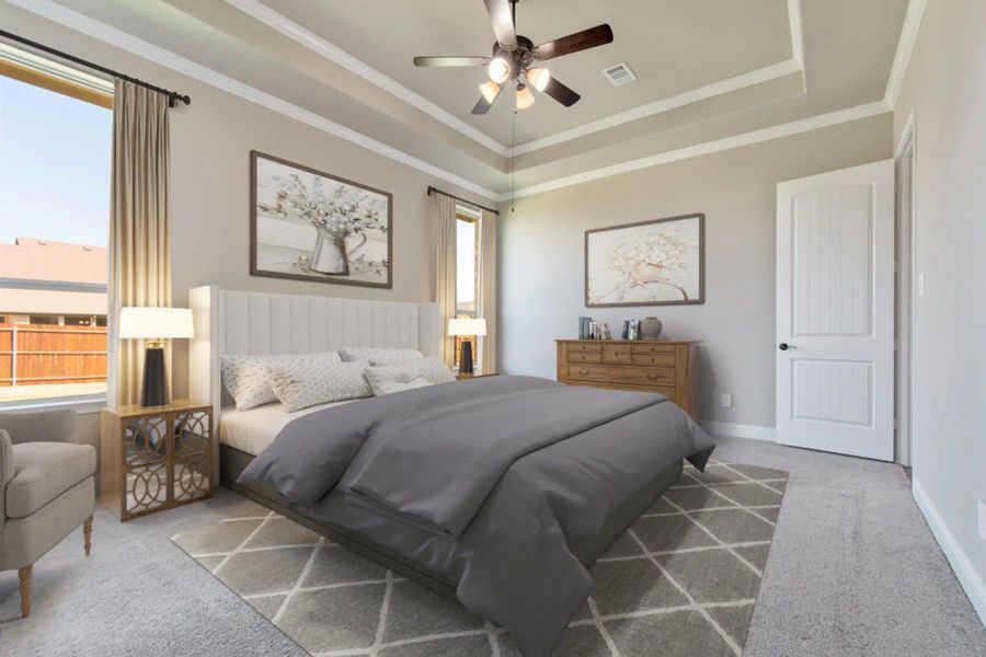 Primary Bedroom | Concept 2915 at Hidden Creek Estates in Van Alstyne, TX by Landsea Homes