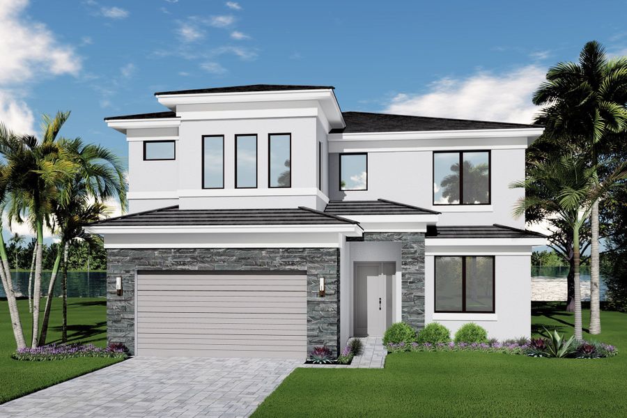 Representative exterior photo of a completed home built from the Mariana by GL Homes in Lotus Edge, Boca Raton, FL (Image 2).