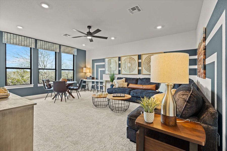 Furnished interior view inside a new home in 6 Creeks, Kyle (Image 48).