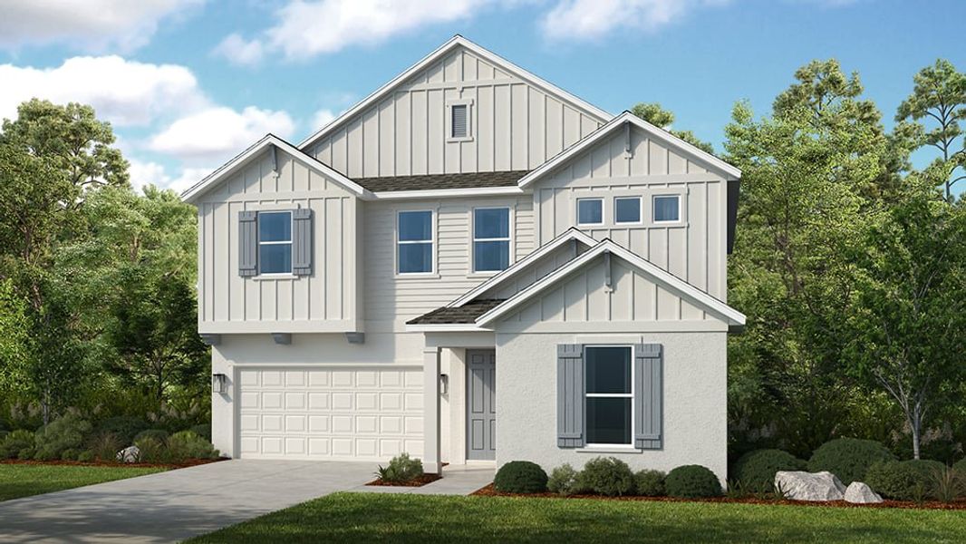 Representative exterior photo of a completed home built from the Seaside by Taylor Morrison in Skye Ranch Community Group Page, Sarasota, FL (Image 21). Representative exterior photo of a completed home built from the Seaside by Taylor Morrison in Skye Ranch Community Group Page, Sarasota, FL (Image 21).