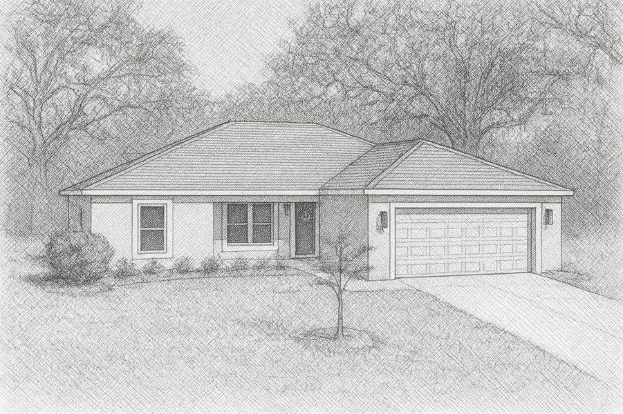 Exterior rendering of this home design in , Leesburg, FL (Image 2). Exterior rendering of this home design in , Leesburg, FL (Image 2).