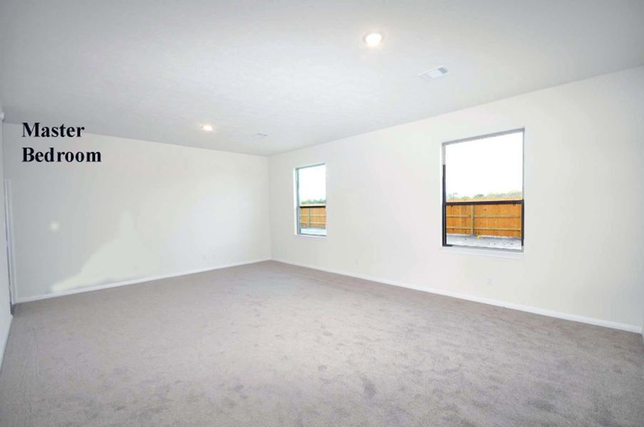 Master is privately located to the rear of the home, away form the other bedrooms.