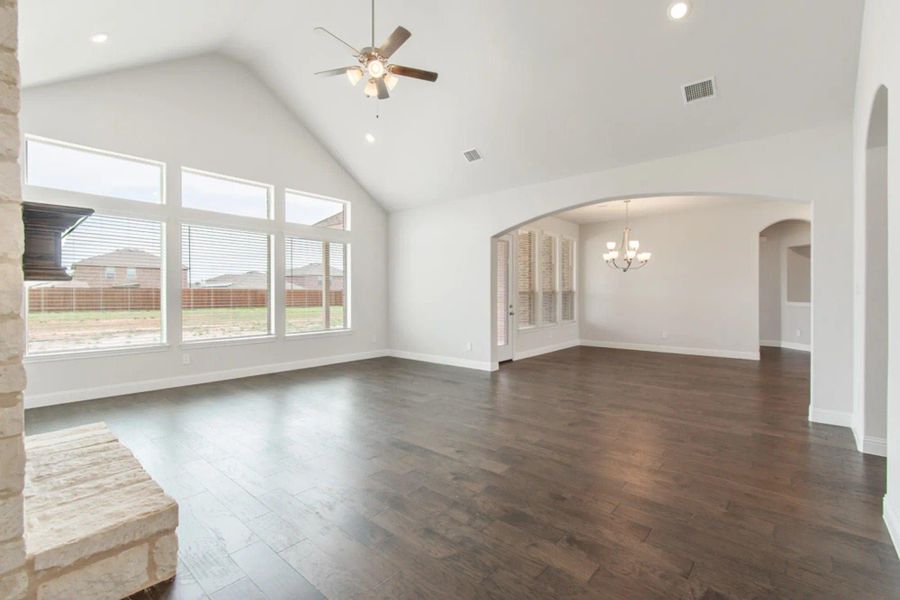 Family Room | Concept 2797 at Hidden Creek Estates in Van Alstyne, TX by Landsea Homes