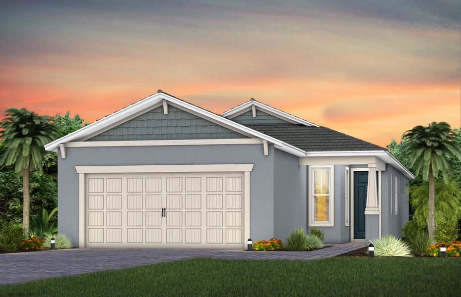 Representative exterior photo of a completed home built from the Flagstone by DiVosta in BeachWalk by Manasota Key, Englewood, FL (Image 14).
