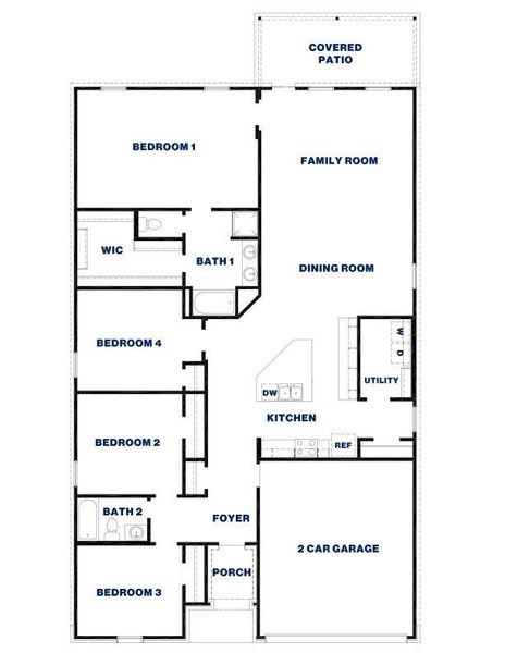 2D floor plan layout of this home in Chapel Lakes, Montgomery, TX (Image 5).