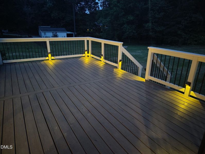 deck with lights