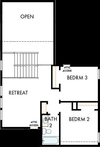 2D floor plan layout of this home in Goodland – Garden Series, Grand Prairie, TX (Image 3).