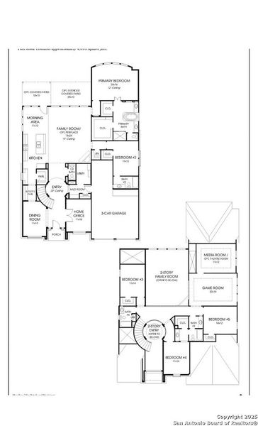 2D floor plan layout of this home in Kallison Ranch 60', San Antonio, TX (Image 2).