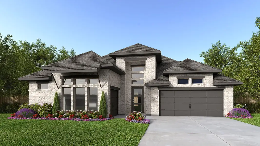 Representative exterior photo of a completed home built from the 2850W by Perry Homes in Terraces, Rockwall, TX (Image 1). Representative exterior photo of a completed home built from the 2850W by Perry Homes in Terraces, Rockwall, TX (Image 1).