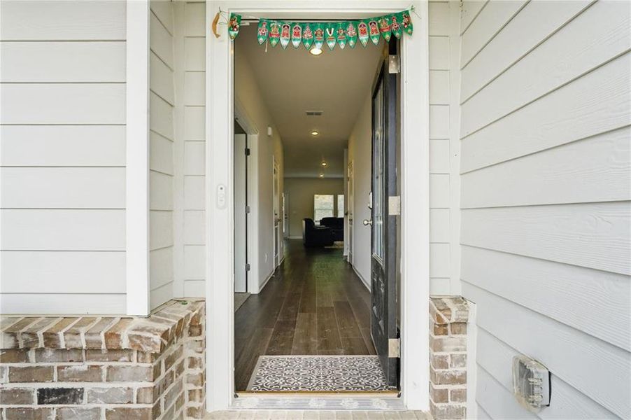 Exterior details and patio area of a home in Vistas at Towne Mill, Canton (Image 3).