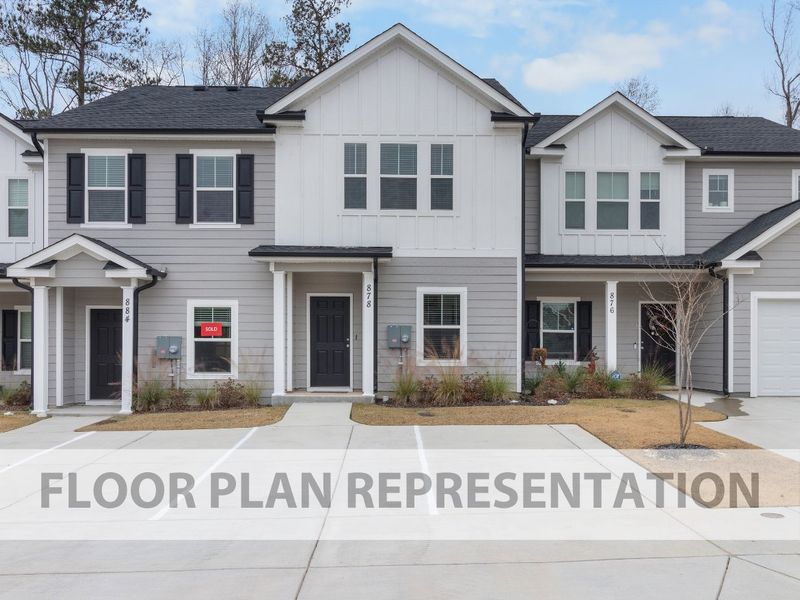 Athens Plan Front Exterior | 2 Bedroom Townhome by Ivey Homes Athens Plan Front Exterior | 2 Bedroom Townhome by Ivey Homes