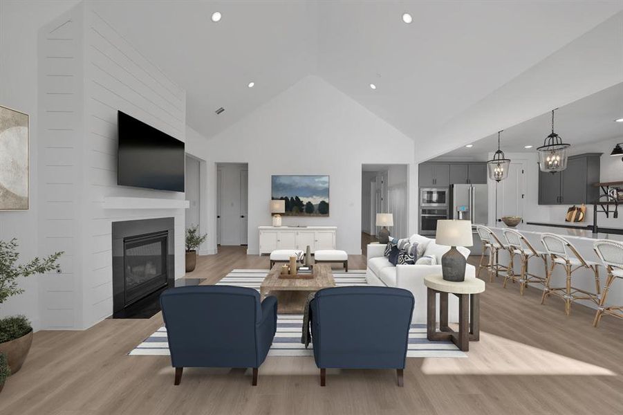 Furnished interior view inside a new home in Kreymer at the Park, Wylie (Image 13).