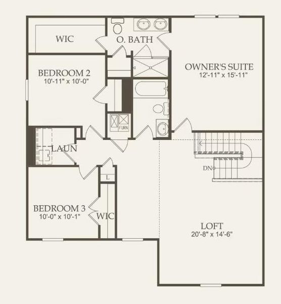 Centex Homes, Sandalwood/HC102 floor plan second level Centex Homes, Sandalwood/HC102 floor plan second level