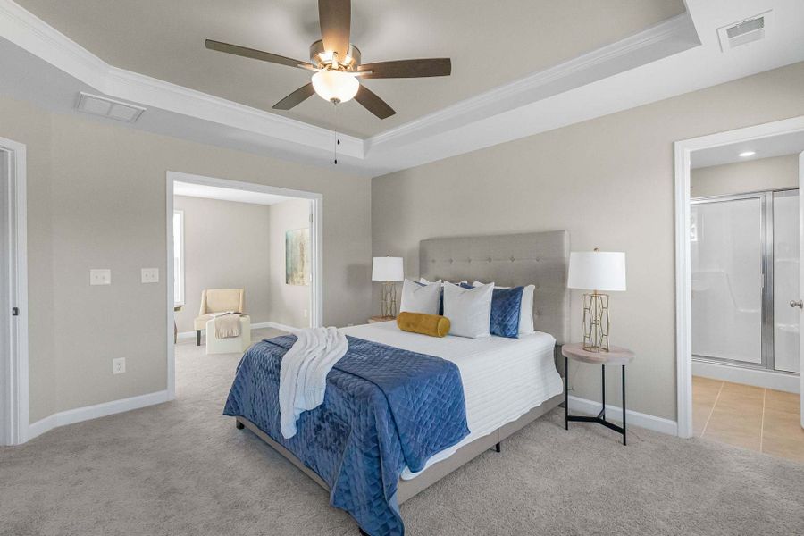Representative furnished interior of a home built from the Aberdeen by Caviness & Cates Communities in Bartlett Manor, Youngsville (Image 168).