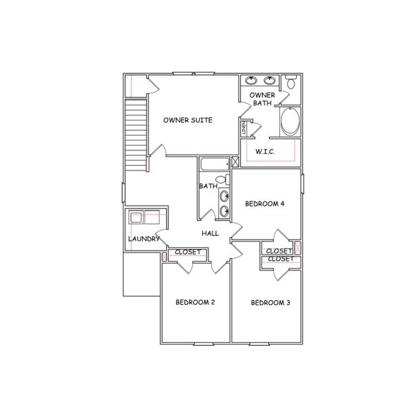 2D floor plan layout for the Sierra - Single Family Homes by Dream Finders Homes in The Villages at Harris Creek, West Point, GA (Image 3).