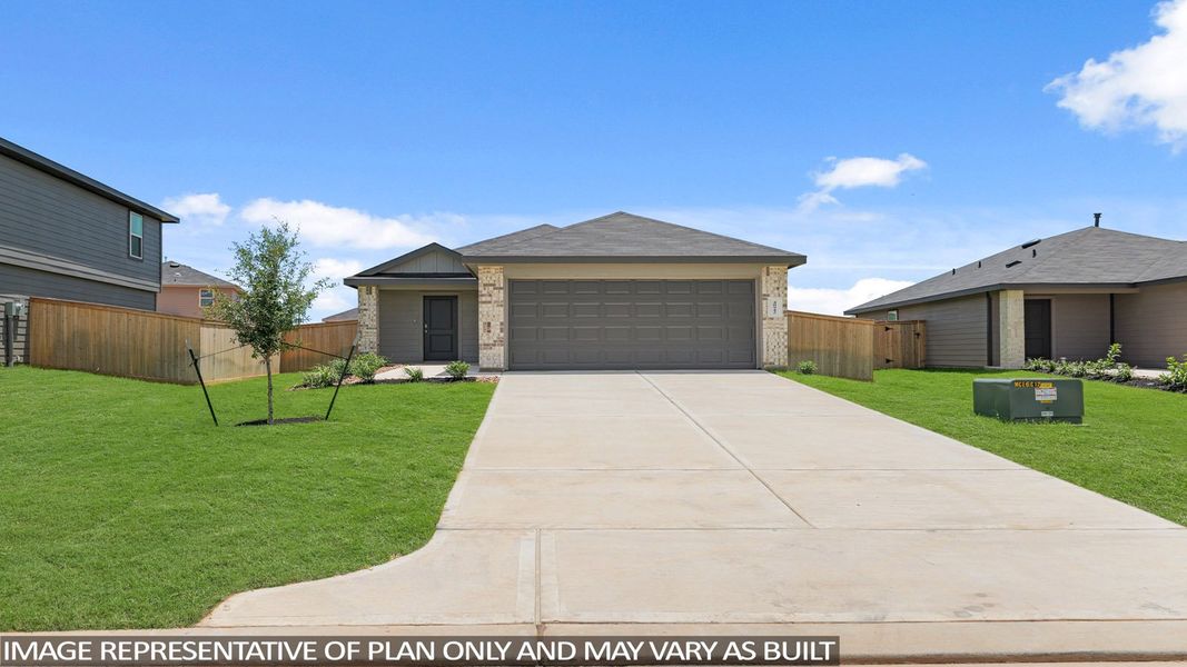 Representative exterior photo of a completed home built from the Plan by D.R. Horton in Lexington Heights, Willis, TX (Image 18).