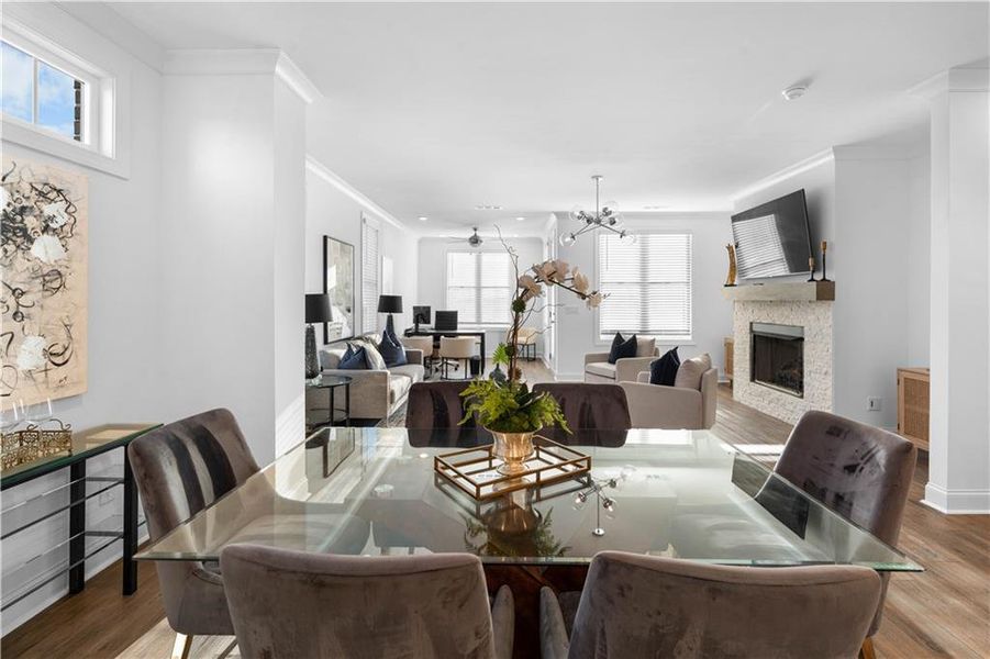 Furnished interior view inside a new home in Brackley Townhomes, Cumming (Image 47). Furnished interior view inside a new home in Brackley Townhomes, Cumming (Image 47).