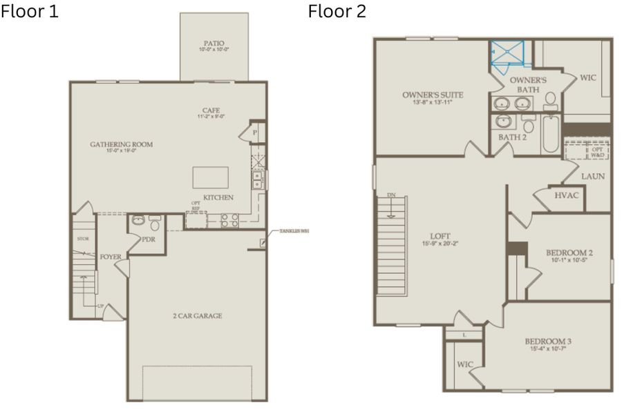 2D floor plan layout of this home in Westford, Sanford, NC (Image 3). 2D floor plan layout of this home in Westford, Sanford, NC (Image 3).