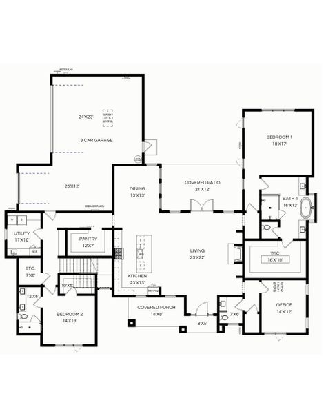 2D floor plan layout of this home in , Montgomery, TX (Image 3).