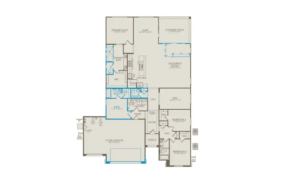 2D floor plan layout of this home in Artisan at Asante, Surprise, AZ (Image 4).