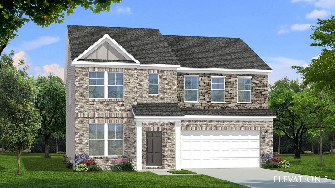 Representative exterior photo of a completed home built from the Ridgewood by DRB Homes in Burchwood, Stockbridge, GA (Image 22).