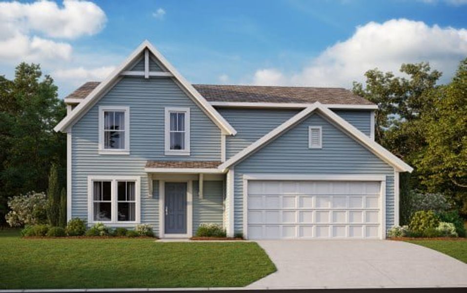 Representative exterior photo of a completed home built from the Greenbriar by Fischer Homes in Crossvine Estates, Hoschton, GA (Image 16).