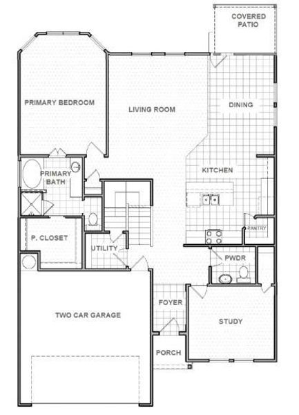 2D floor plan layout of this home in Trinity Grove, Spring, TX (Image 3).
