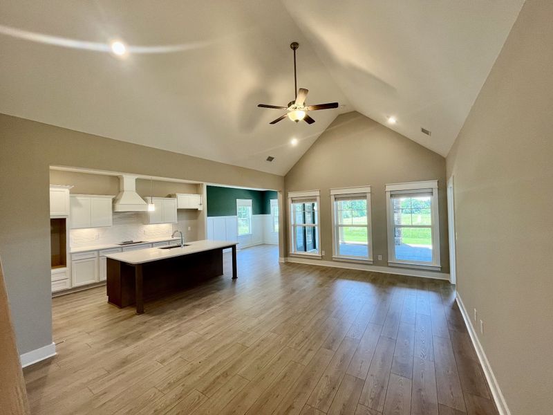 Actual home showing cathedral ceiling and additional LED lights Actual home showing cathedral ceiling and additional LED lights
