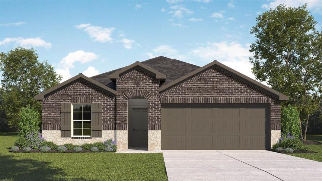 Front exterior of a new home in Sweetwater Springs, Sherman, TX, highlighting curb appeal (Image 1). Front exterior of a new home in Sweetwater Springs, Sherman, TX, highlighting curb appeal (Image 1).