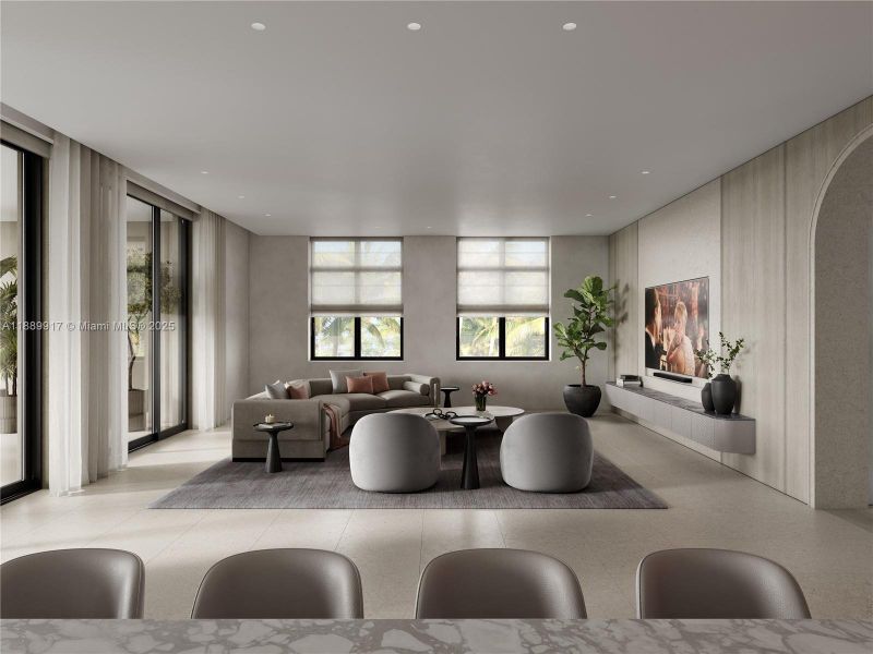 Furnished interior view inside a new home in , Fisher Island (Image 9).