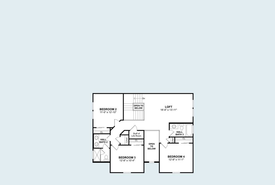 2D floor plan layout for the Santa Fe by K. Hovnanian® Homes in Kreymer at the Park, Wylie, TX (Image 18).