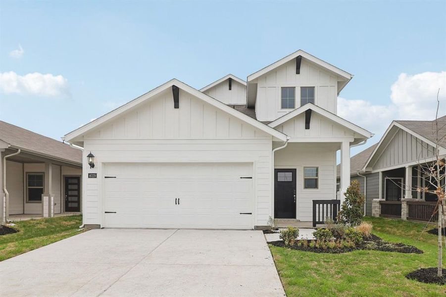 Front exterior of a new home in Lakehaven - Spring Series, Farmersville, TX, highlighting curb appeal (Image 21).