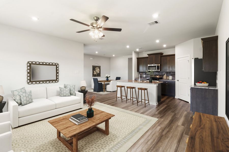 Representative furnished interior of a home built from the Bandera by Omega Builders in Hillside Village, Temple (Image 6).