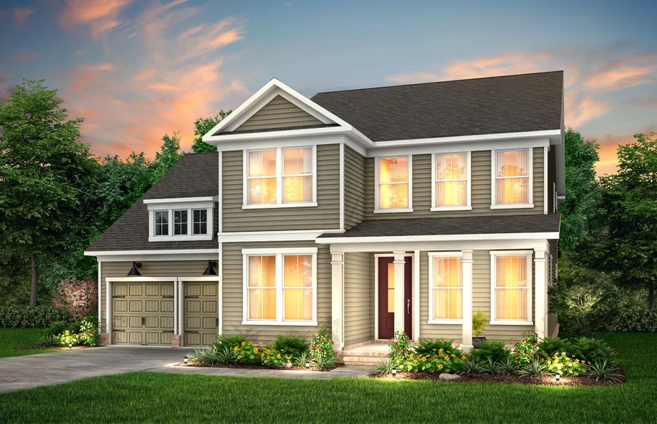 Front exterior of a new home in Durham Farms, Hendersonville, TN, highlighting curb appeal (Image 28).