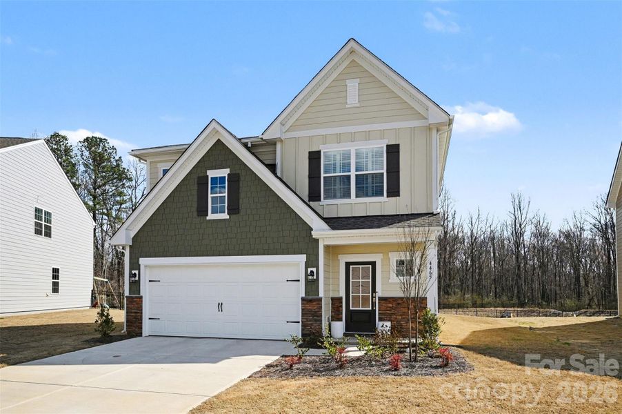 Front exterior of a new home in Summerlyn Village, Kannapolis, NC, highlighting curb appeal (Image 22).