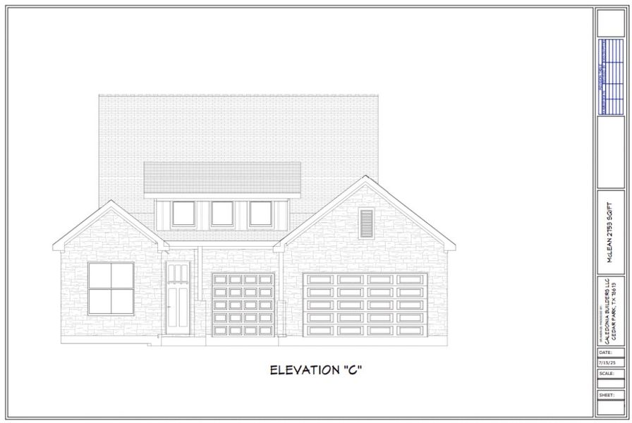 Representative rendering of the exterior for the The McLane by Caledonia Builders (Image 3).